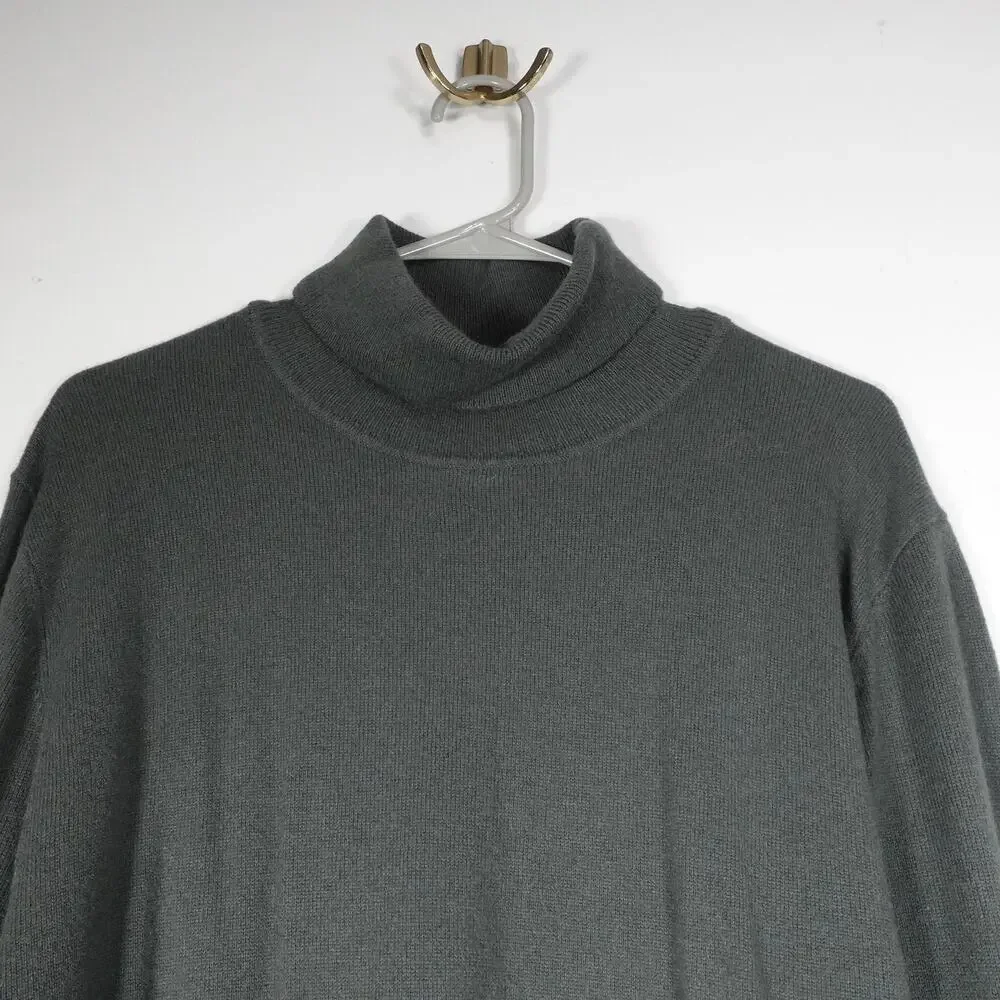 EUC Quince Men's Moss Green Mongolian Cashmere Turtleneck Sweater Sz XL 1013